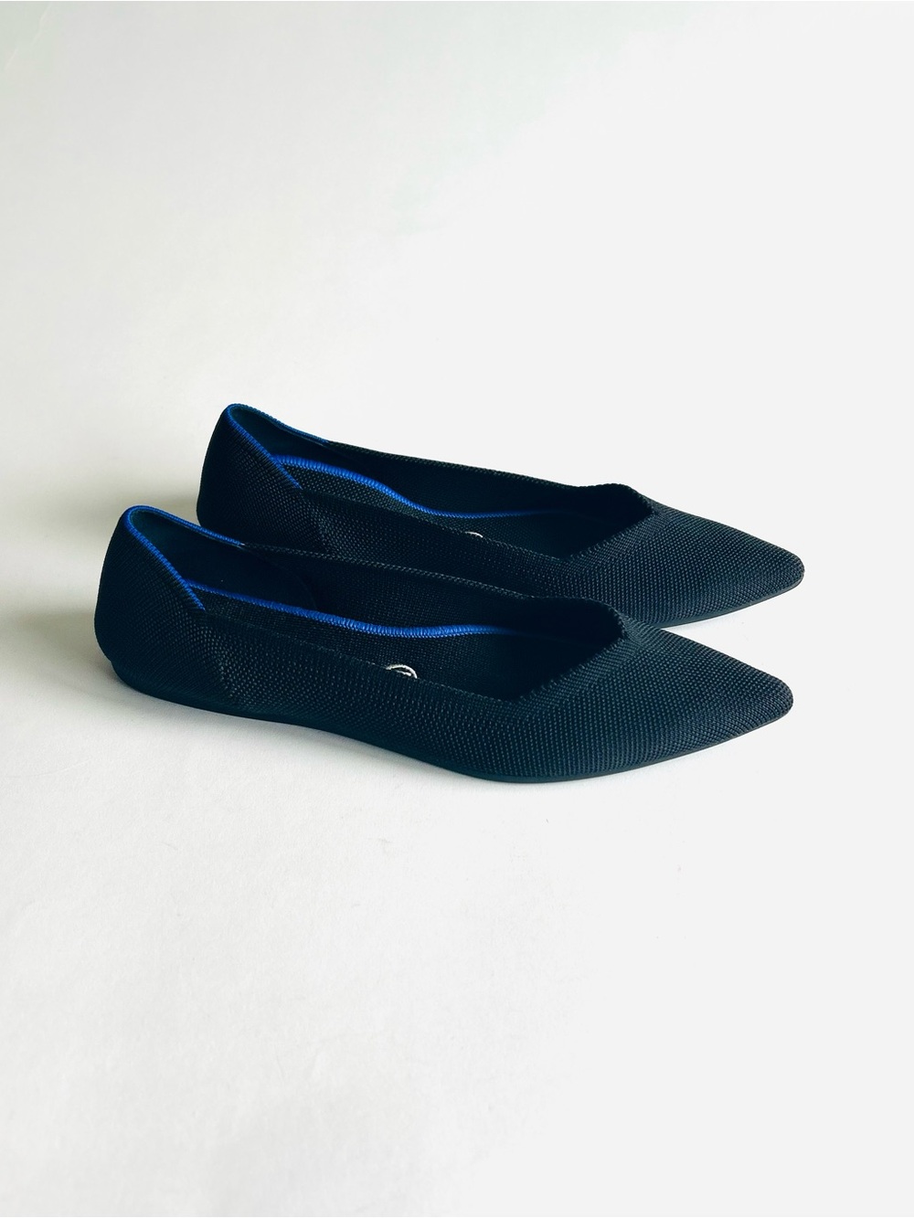 Rothy’s Black Textile Rubber Outsole Point Toe Flats size 10